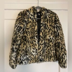H&M Animal Print Teddy Jacket